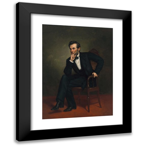 George Peter Alexander Healy 11x14 Black Modern Framed Museum Art Print Titled - Abraham Lincoln (1887)