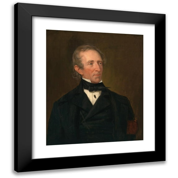 George Peter Alexander Healy 12x14 Black Modern Framed Museum Art Print Titled - John Tyler (1842)