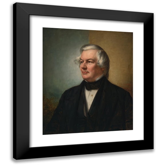 George Peter Alexander Healy 12x14 Black Modern Framed Museum Art Print Titled - Millard Fillmore (1857)