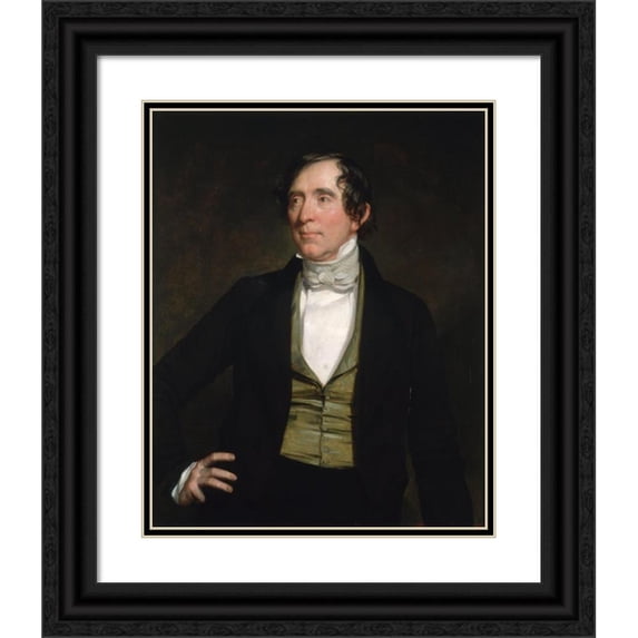 George Peter Alexander Healy 15x18 Black Ornate Wood Framed Double Matted Museum Art Print Titled - William C. Preston (1842)