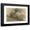 thumbnail image 1 of George Pieter Westenberg 18x14 Black Modern Framed Museum Art Print Titled - Tree Stump in the Riet (1801 - 1873), 1 of 5