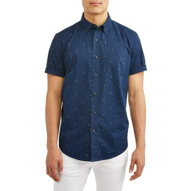 George Printed Stretch Woven Short Sleeve Shirt up to Size 5XL