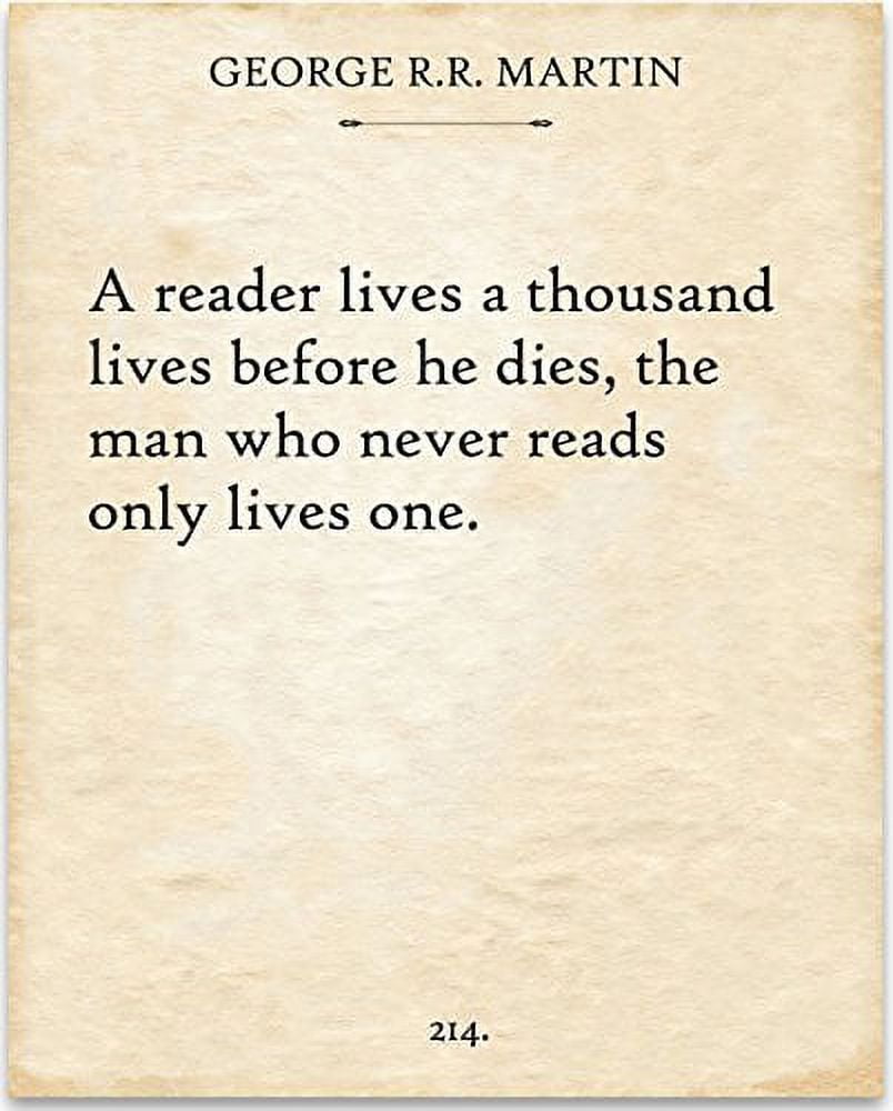 George R. R. Martin - A Reader Lives - 11x14 Unframed Typography Book Page  Print - Great Gift for Book Lovers - Walmart.com, image size:804x1000