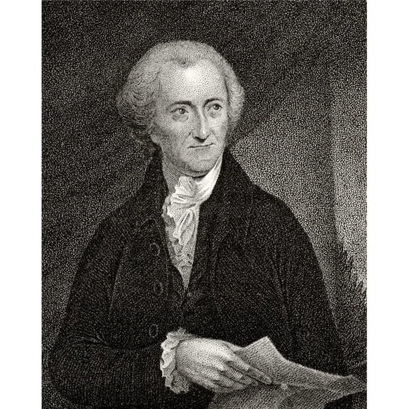 George Read 1733 To 1798 American Statesman & Founding Father A Signatory of Declaration of Independence 19th Century Engraving by J.B. Longacre From A Painting by Pine Poster Print - 12 x 16
