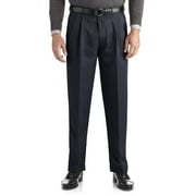 George Mens & Big Mens Classic Fit Pleated Cuffed Microfiber Dress Pants with Adjustable Waistband, Sizes 30-54
