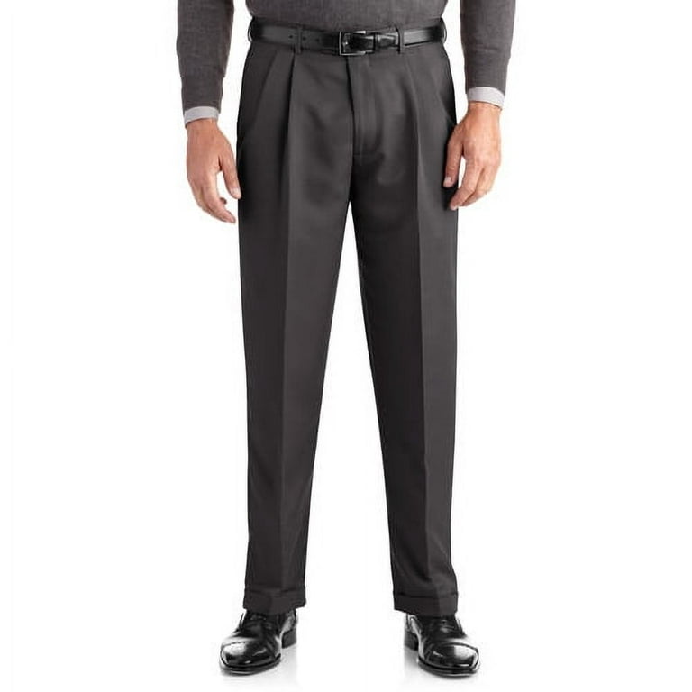 George Regular Men's Pleated Cuffed Microfiber Dress Pants with