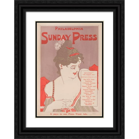 George Reiter Brill 11x14 Black Ornate Wood Framed Double Matted Museum Art Print Titled: The German Iris (1895)