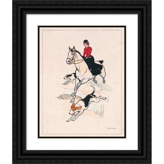 George Reiter Brill 12x14 Black Ornate Wood Framed Double Matted Museum Art Print Titled: Full Cry (1900)