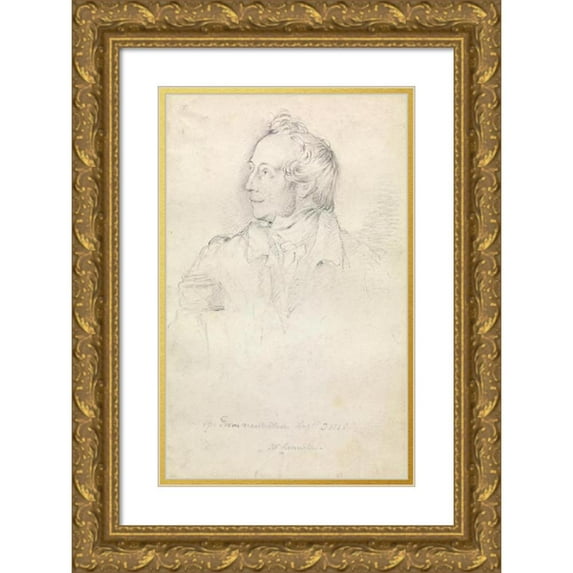 George Richmond 11x14 Gold Ornate Wood Frame and Double Matted Museum Art Print Titled - John Linnell (1828)