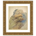 thumbnail image 1 of George Richmond 12x14 Gold Ornate Wood Frame and Double Matted Museum Art Print Titled - Study of a Tree (Possibly 1848), 1 of 4
