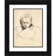 thumbnail image 1 of George Richmond 15x18 Black Ornate Wood Framed Double Matted Museum Art Print Titled - Study of a Man Gazing Down (1840-80), 1 of 5