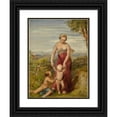 thumbnail image 1 of George Richmond 19x24 Black Ornate Framed Double Matted Museum Art Print Titled: A Woman with Two Children in a Hilly Landscape (1834), 1 of 5