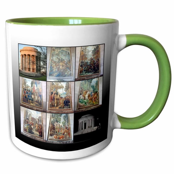 3drose, George Rogers Clark Memorial Collage, 15oz Two-tone Green Mug