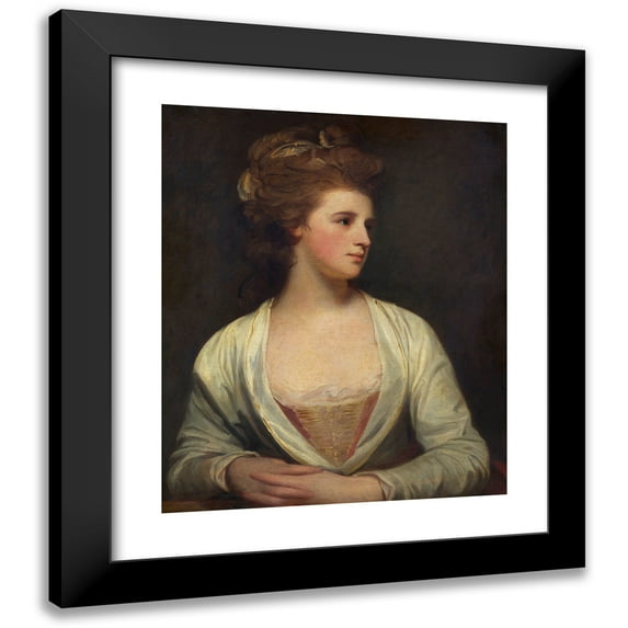 George Romney 12x14 Black Modern Framed Museum Art Print Titled - Portrait of a Woman, Said to Be Emily Bertie Pott (1781)