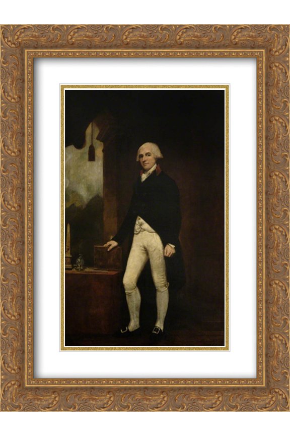 George Romney 2x Matted 18x24 Gold Ornate Framed Art Print 'David Scott, MP, of Dunninald '