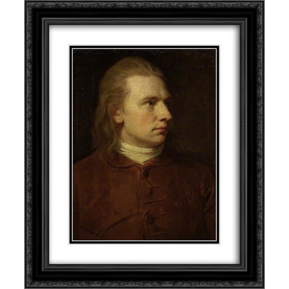 George Romney 2x Matted 20x24 Black Ornate Framed Art Print 'Possibly William Thomas Meyer'