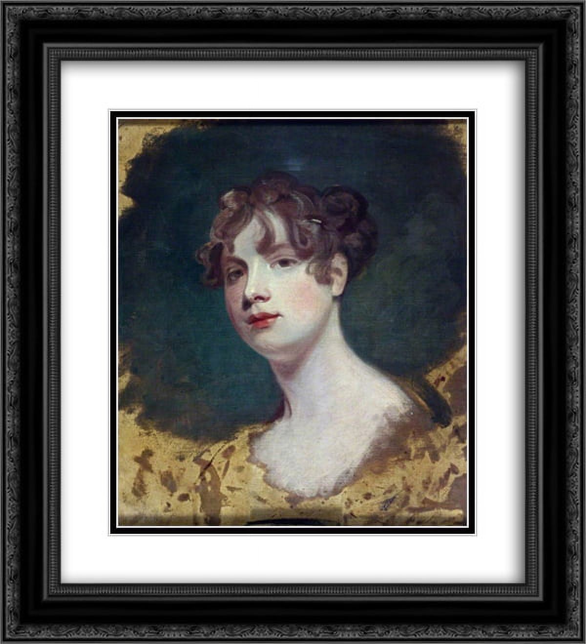 George Romney 2x Matted 20x24 Black Ornate Framed Art Print 'Sketch of ...