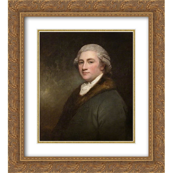 George Romney 2x Matted 20x24 Gold Ornate Framed Art Print 'Portrait of a Man'