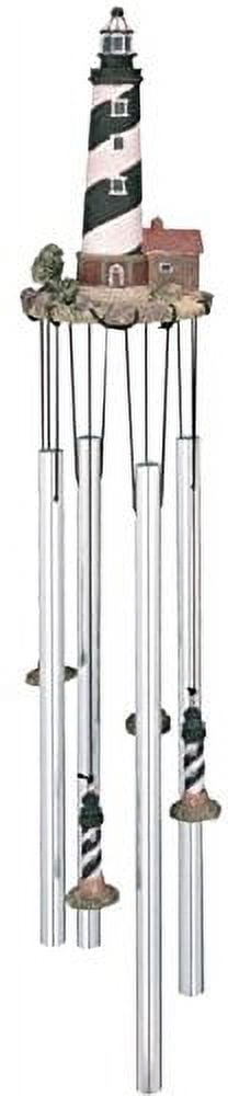 23" Black and White Polyresin Lighthouse Wind Chime