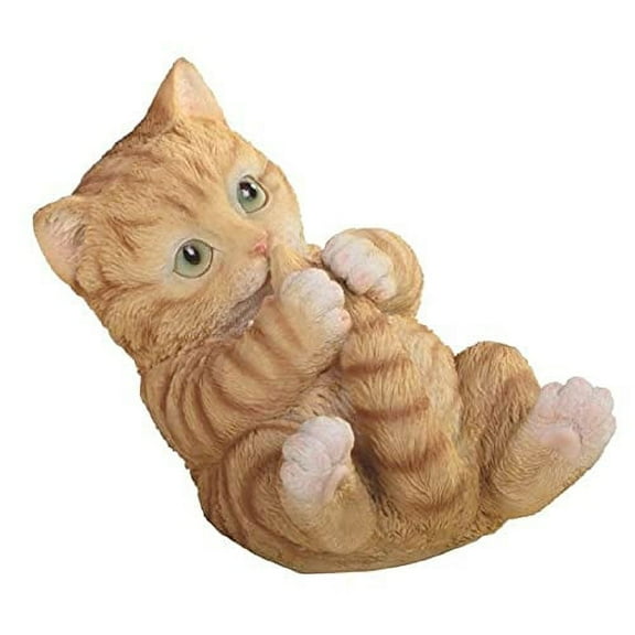 George S Chen Yellow Tabby Cat Kitten Laying on its Back Figurine 6.25 Inch