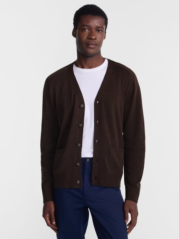Men's and Men's Big & Tall Saddle Shoulder Cardigan, Lightweight, Sizes S-5XB
