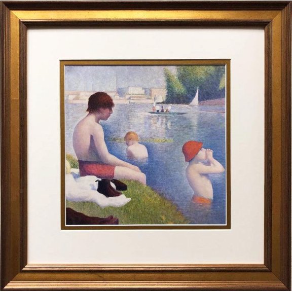 George Seurat "Bathers at Asnieres" 1884 Custom Framed Art Print Generic