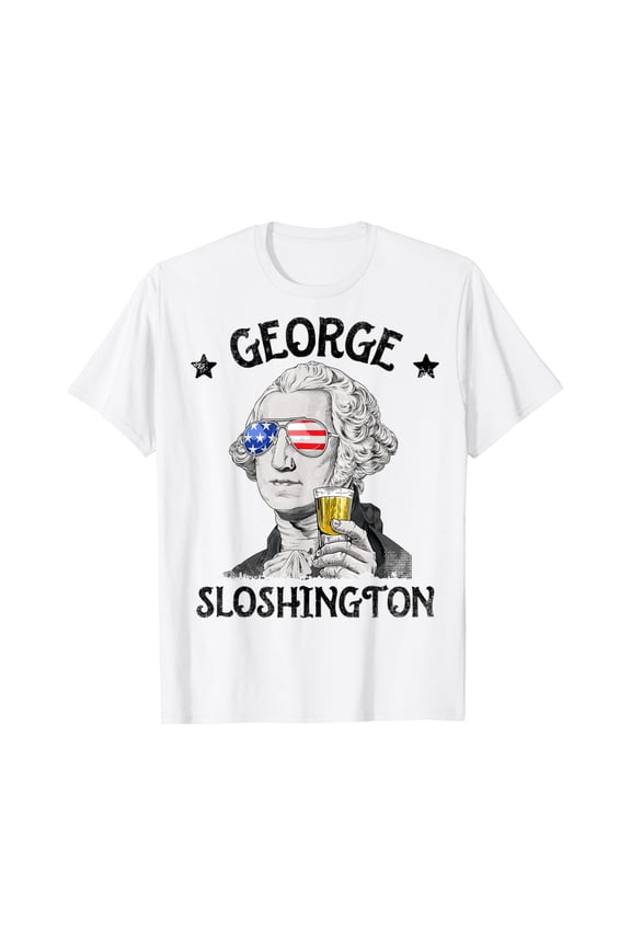 George Sloshington Washington 4Th Of July Men Funny American T-Shirt Unisex S-5XL Hot Trending Shirt Birthday Gift