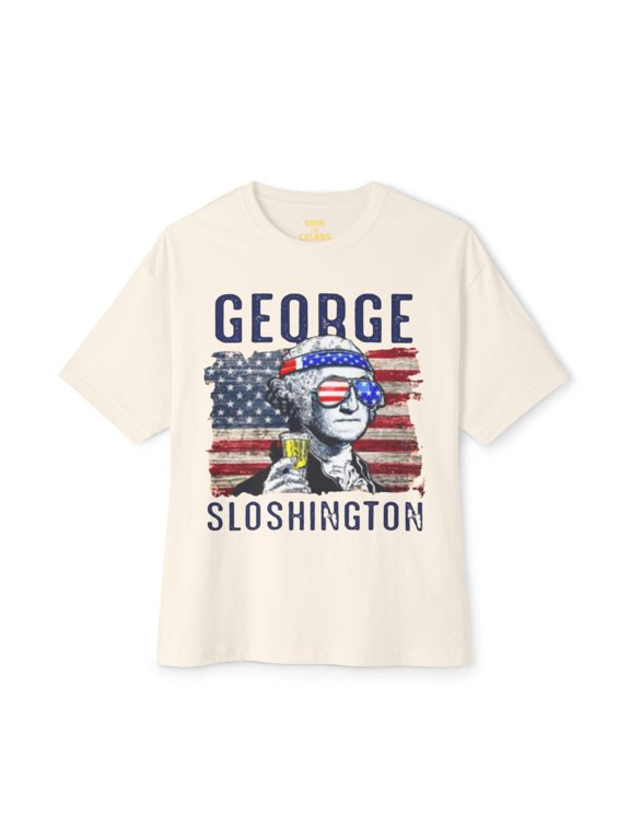 George Sloshington Washington 4th of July T-Shirt l July 4th Independence Day Funny Viral Tee | 4 Colors - Unisex