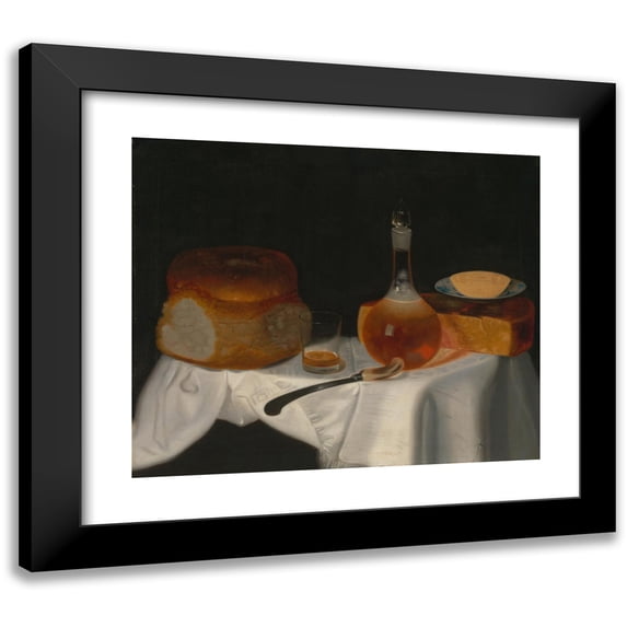 George Smith 17x15 Black Modern Framed Museum Art Print Titled - Still Life of Bread, Butter and Cheese (ca. 1754)