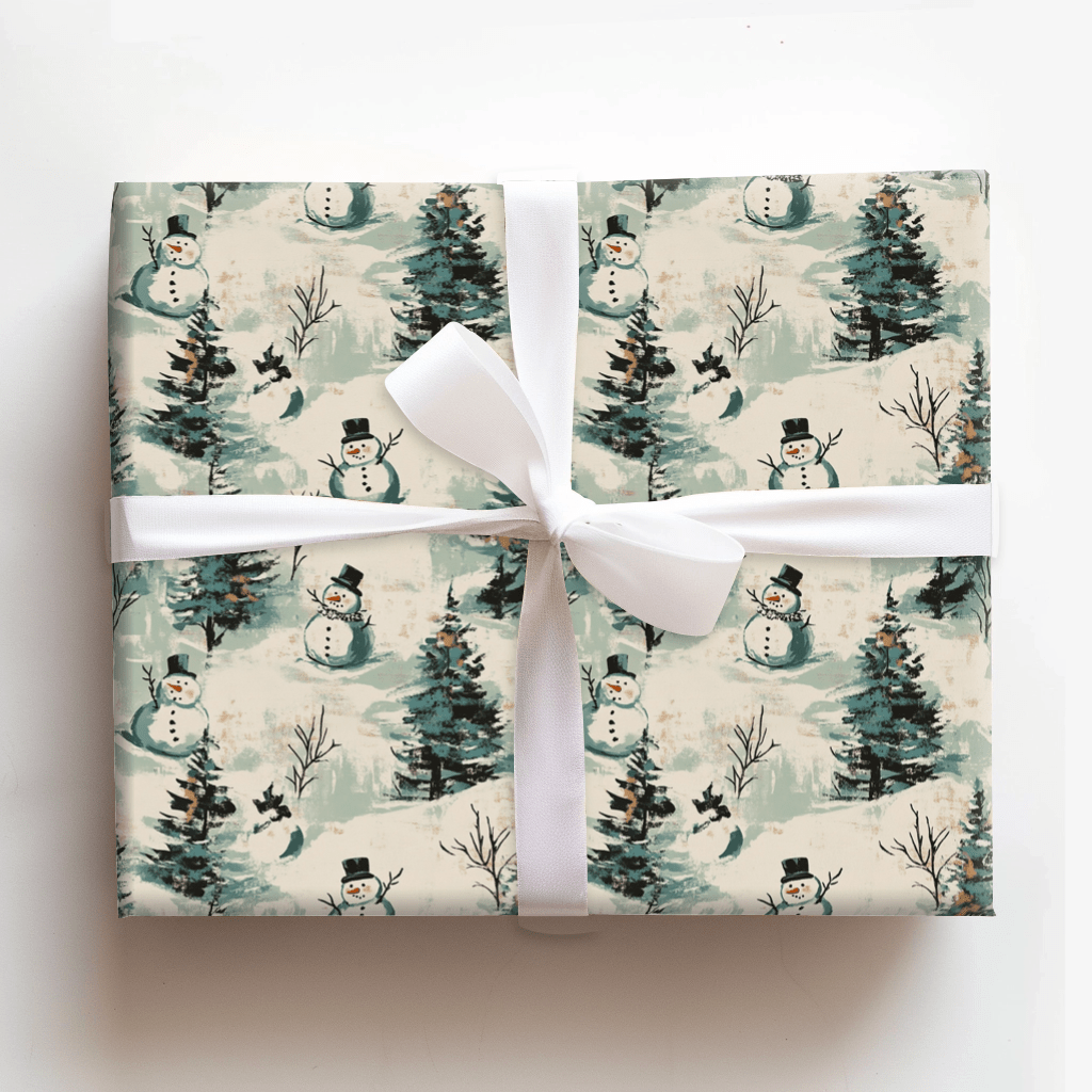 George Snow - Christmas Wrapping Paper Roll - Gift Wrap for Holidays ...