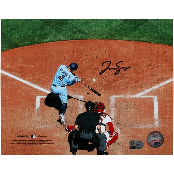 George Springer Toronto Blue Jays Autographed 8" x 10" Batting Top View Photograph - Fanatics Authentic Certified