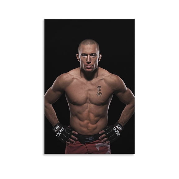 George St-pierre 2 Canvas Poster Wall Art Picture Prints Hanging Photo Gift Decor Home Posters Artworks 12x18inch(30x45cm)