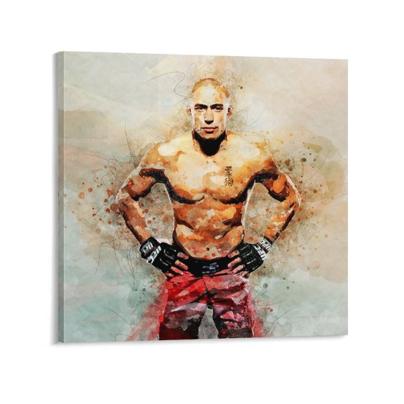 George St-pierre Painting On Canvas Wall Art Poster Scroll Picture Print Living Room Walls Decor Home Posters 12x12inch(30x30cm)