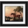 thumbnail image 1 of George Stubbs 2x Matted 22x20 Black Ornate Framed Art Print 'A Bay Hunter With Two Spaniels', 1 of 2