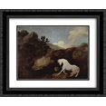 thumbnail image 1 of George Stubbs 2x Matted 24x20 Black Ornate Framed Art Print 'A Horse Frightened by a Lion', 1 of 2