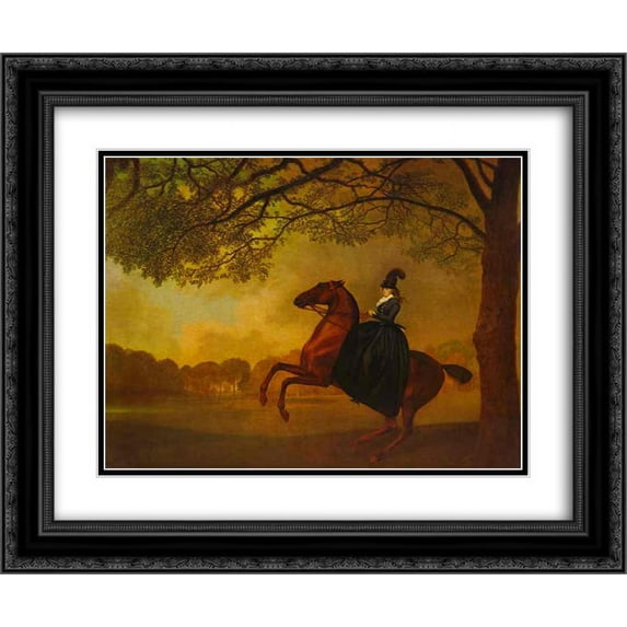 George Stubbs 2x Matted 24x20 Black Ornate Framed Art Print 'Laetitia, Lady Lade'