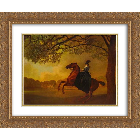 George Stubbs 2x Matted 24x20 Gold Ornate Framed Art Print 'Laetitia, Lady Lade'