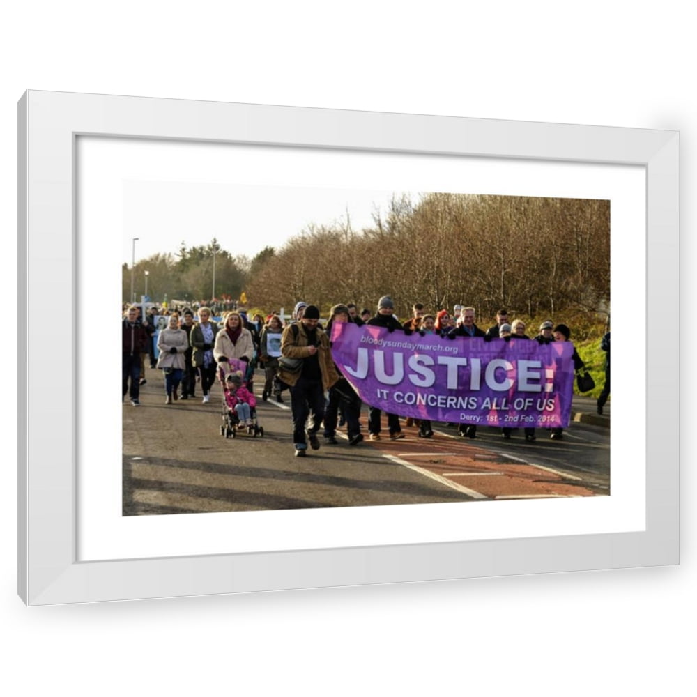 Sweeney 28x19 White Modern Wood Framed Wall Art Titled Derry