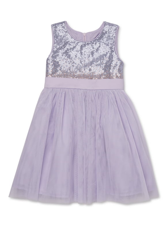 George Toddler Girls Sleeveless Sequin Fit and Flare Dress, Sizes 2T-5T