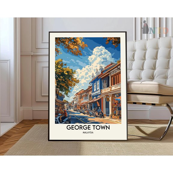 George Town Print, George Town Wall Art, George Town Poster, George Town Photo, George Town Poster Print, George Town Malaysia Wall Art, Modern Wall Decor, 24x36 UNFRAMED