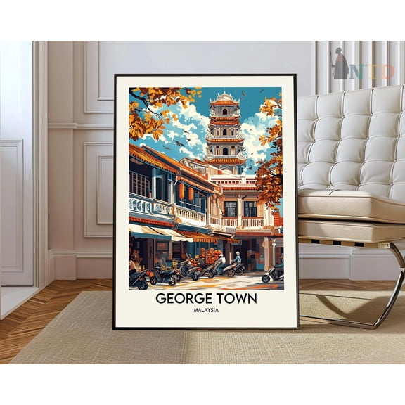 George Town Print, George Town Wall Art, George Town Poster, George Town Photo, George Town Poster Print, George Town Malaysia Wall Art, Modern Wall Decor, 24x36 UNFRAMED