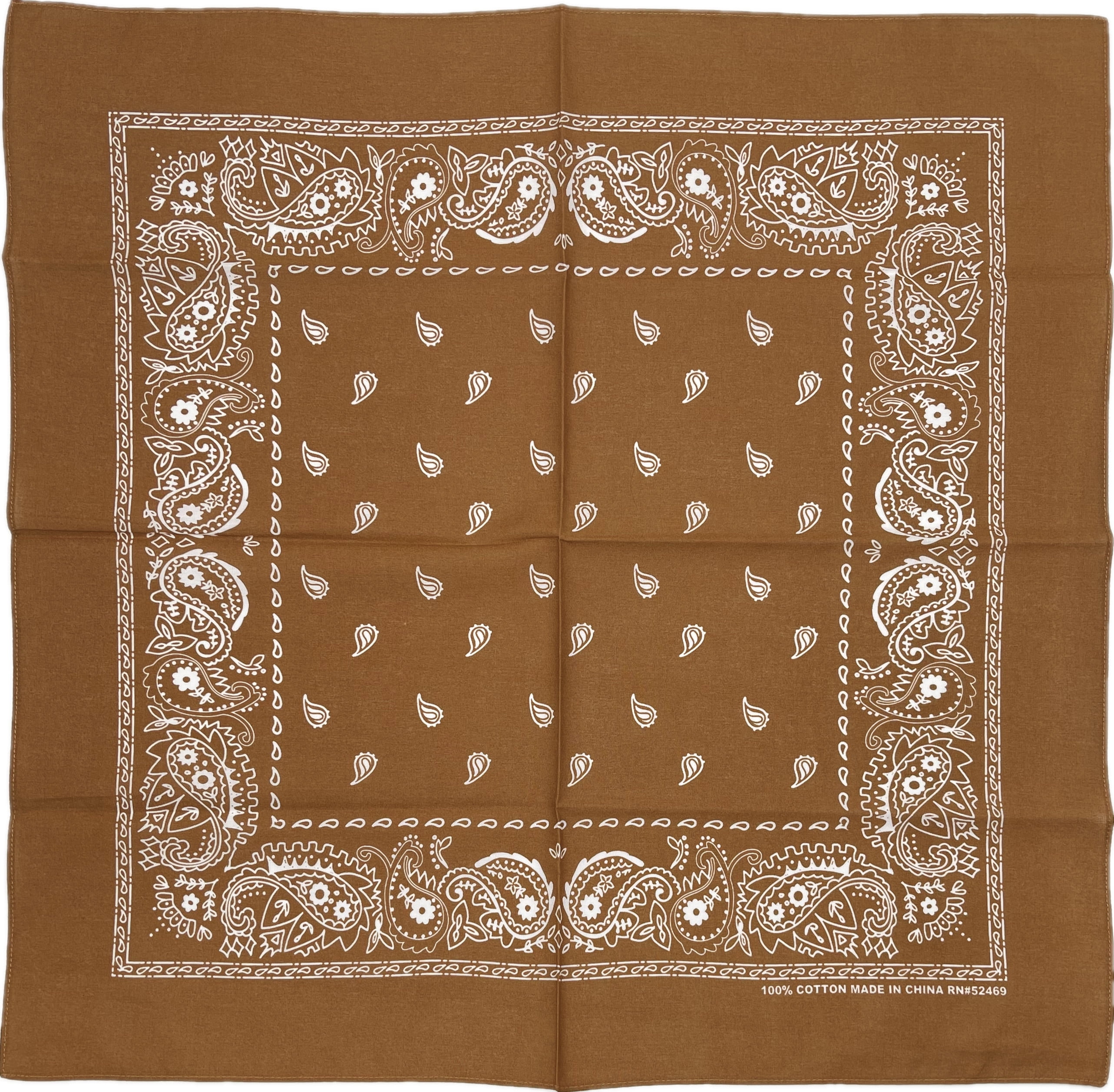 George 100% Cotton Paisley Brown Bandana Breathable One Size
