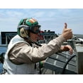 thumbnail image 1 of George W. Bush Thumbs Up on Flight Deck - 20x30 Inch Laminated Poster - Stunning Detail and Bold Colors, 1 of 4