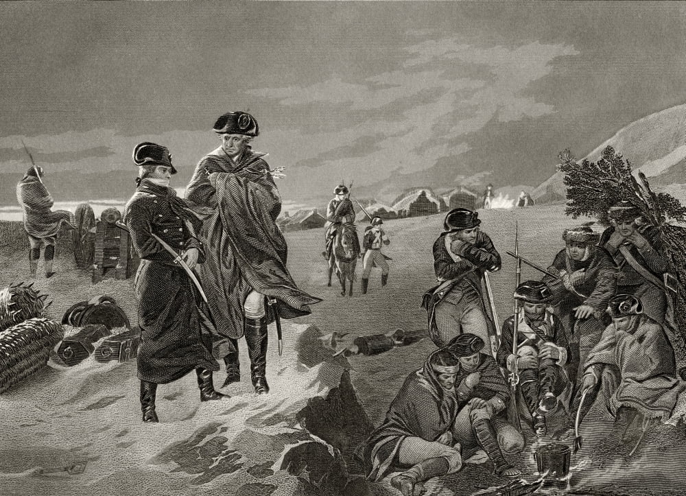 George Washington 1732 To 1799 And Lafayette At Valley Forge After Alonzo Chappel From Life And Times Of Washington Volume 1 Published 1857 Canvas Art - Ken Welsh Design Pics (16 x 11)