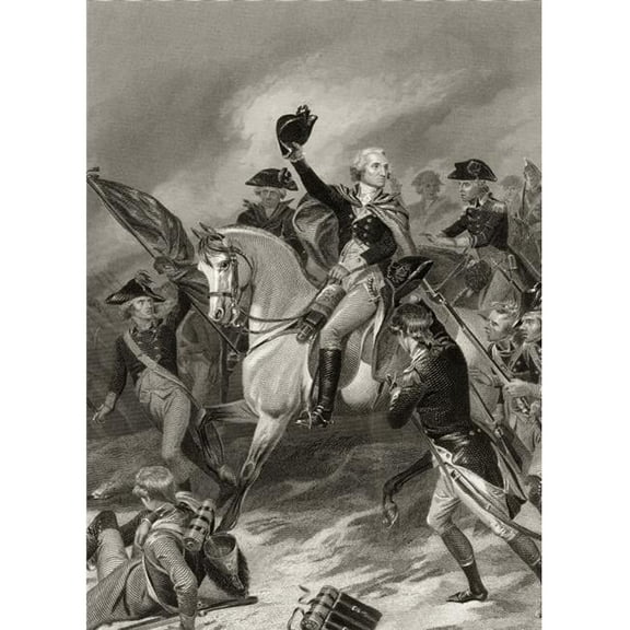 George Washington 1732 To 1799 At The Battle Of Princeton January 3 1777 After Alonzo Chappel From Life And Times Of Was