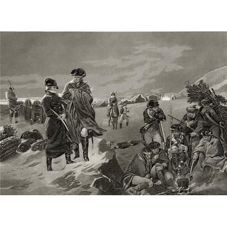 George Washington 1732 to 1799 & Lafayette At Valley Forge After Alonzo Chappel From Life & Times of Washington Volu Poster Print, 16 x 11