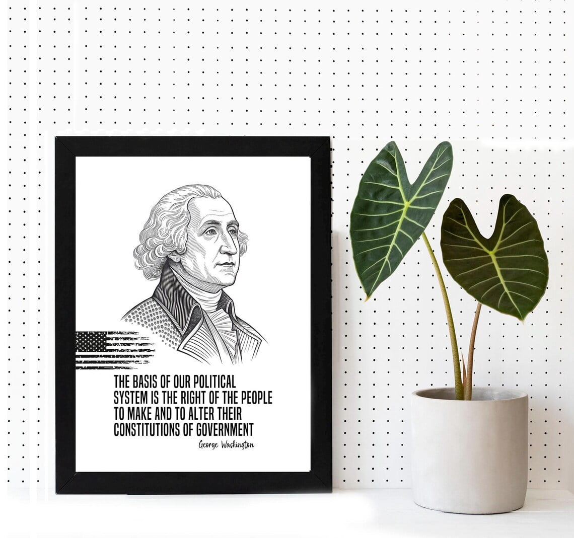 George Washington American History Wall Art US Constitution Patriotic ...