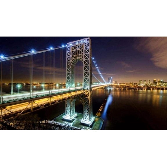 Jigsaw Puzzle for Adults, George Washington Bridge New York City Skyline Art, 1000 Piece Premium Puzzle, Iconic Urban Landscape for Modern Home Wall Decor