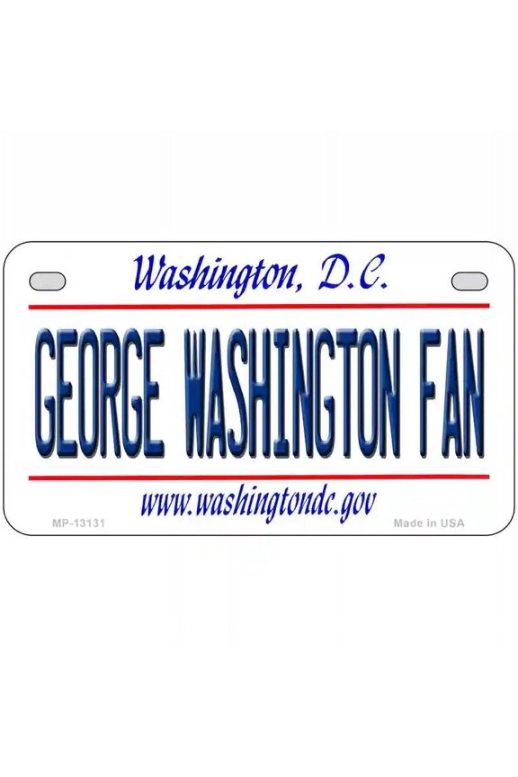 George Washington Fan Novelty Metal License Plate 7" x 4" Motorcycle (MP)