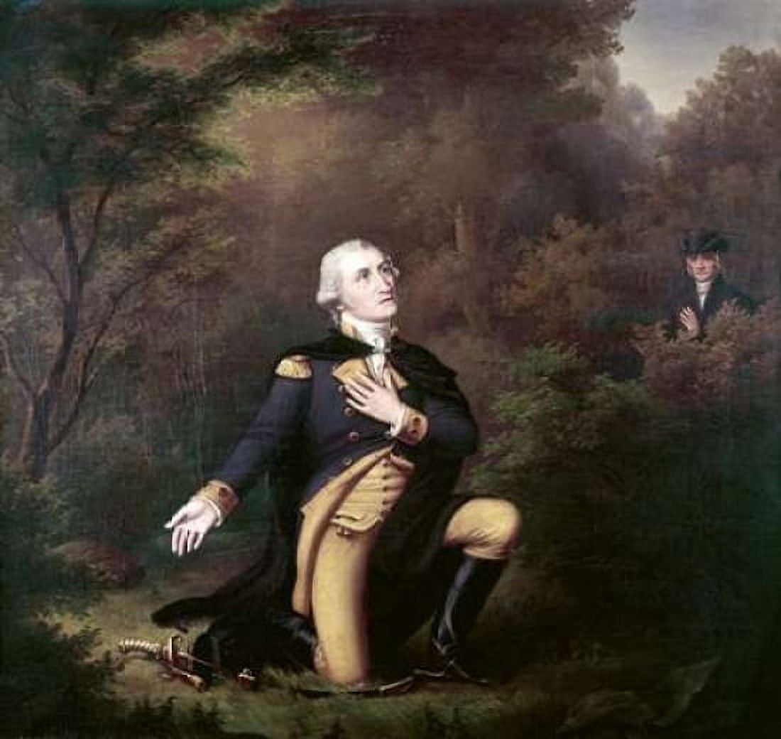 George Washington In Prayer at Valley Forge Canvas Art - Paul Weber (24 x 24)
